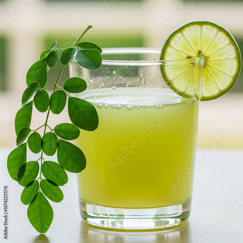 Moringa Leaf Juice with Lime - Jus Daun Kelor Segar dengan Jeruk Nipis