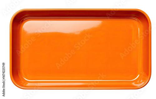 Empty orange rectangular tray (1)