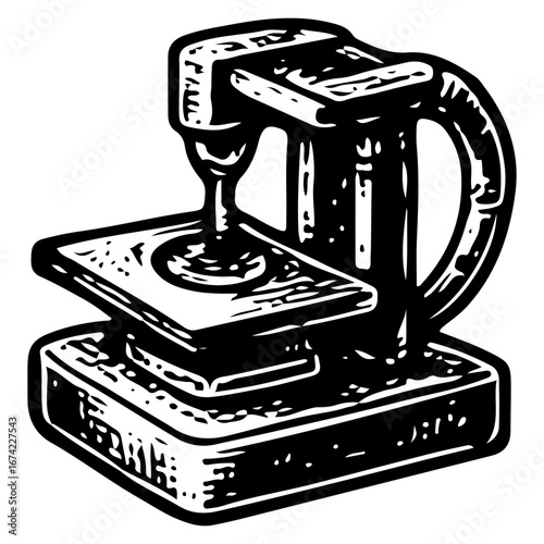 Retro Microtome Icon for Medical Laboratory and Research Design