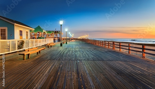 scenic views of atlantic city boardwalk featuring vibrant lights and beautiful ocean backgrounds