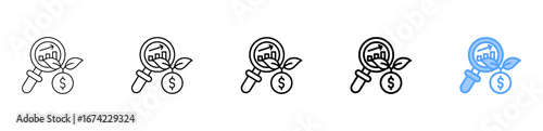Data Analytics Investment Icon Different Style Outline Collection Set 