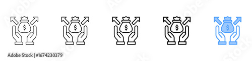 Venture Funding Icon Different Style Outline Collection Set 