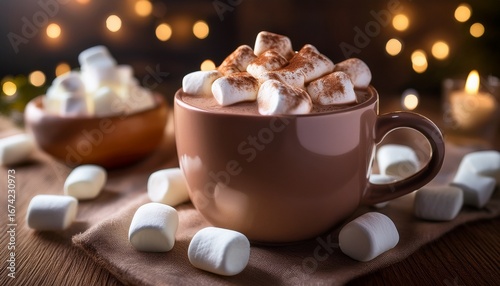 Wallpaper Mural a cozy cup of hot chocolate topped with fluffy marshmallows perfect for chilly days indulge in warmth and sweetness Torontodigital.ca