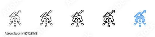 Saas Investment Icon Different Style Outline Collection Set 