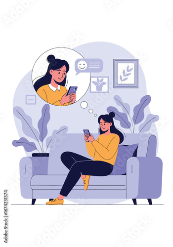 Communicating virtually modern digital social connection across distances through devices