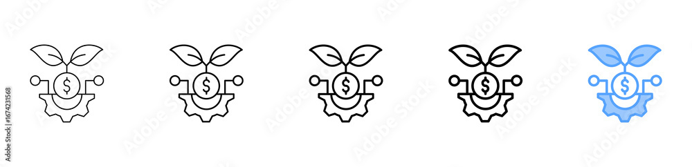 Obraz premium Technology Investment Icon Different Style Outline Collection Set 