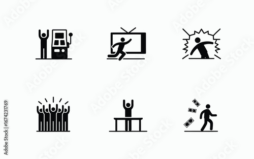 Activities and emotions icon set
