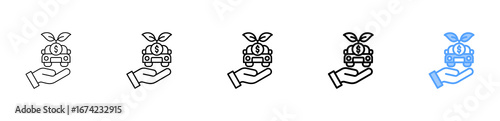 Vehicle Investment Icon Different Style Outline Collection Set 