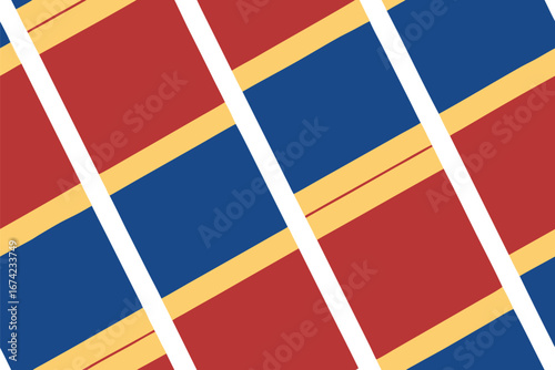 Diagonal geometric pattern with red blue yellow stripes bands abstract