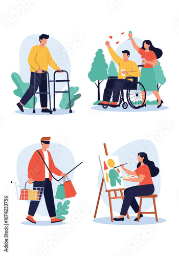 Celebrating diversity inclusion and accessibility in society promoting independence and artistic expression for all
