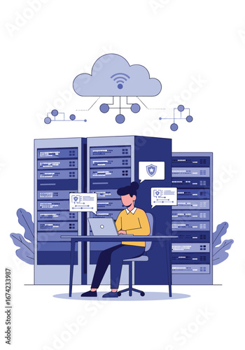 Cloud computing data center management and network infrastructure support services for businesses