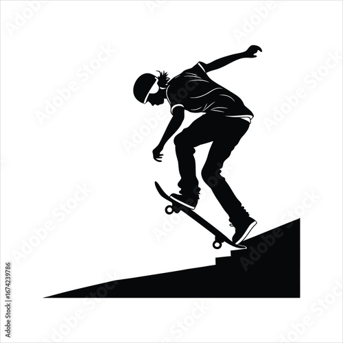 vector illustration of snowboarder jumping