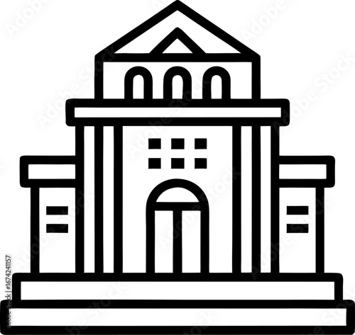 Building outline icon vector on white background