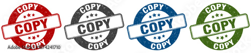 copy stamp. copy round stamp set isolated on white background