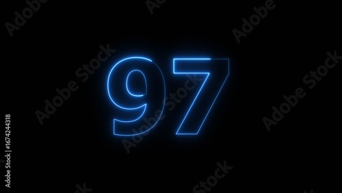 Free Download Neon business 97 number icon illustration background. Countdown number icon illustration. - GFXLoad