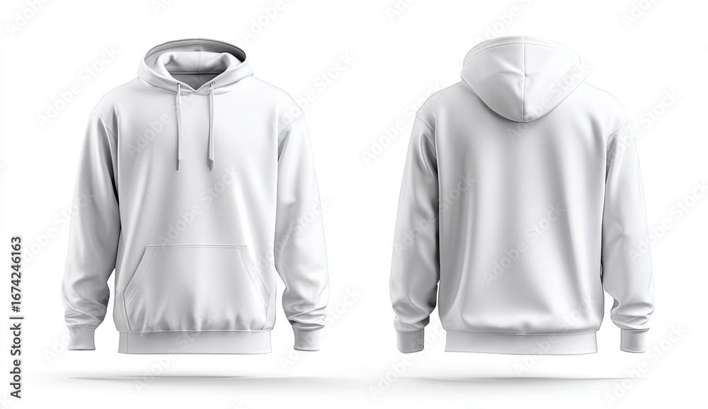 Blank white hoodie, front and back view (1) Blank white hoodie, front and back view (1)