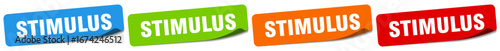 stimulus sticker. stimulus sticker set on white background