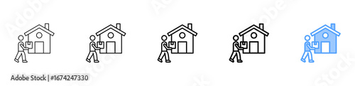 Home Delivery Icon Different Style Outline Collection Set 
