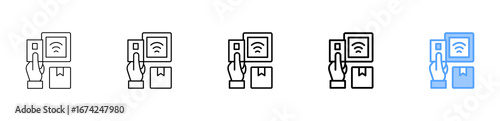Contactless Product Icon Different Style Outline Collection Set 