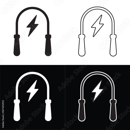jumping with skipping rope icon symbol isolated on white background icon pack