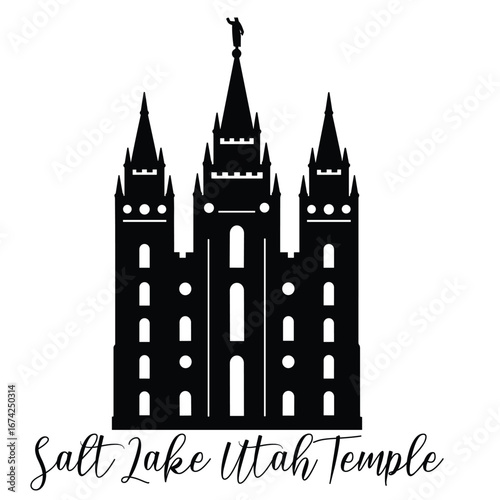 Salt Lake Utah LDS Temple SVG, Religious Vector illustration, Church silhouette cricut