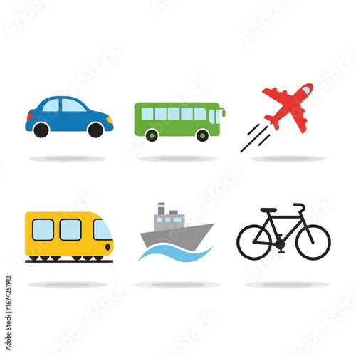 Diverse Transportation Icons Collection