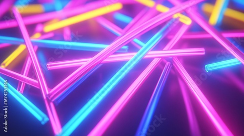 neon light tubes in bright colors for modern design and artistic projects