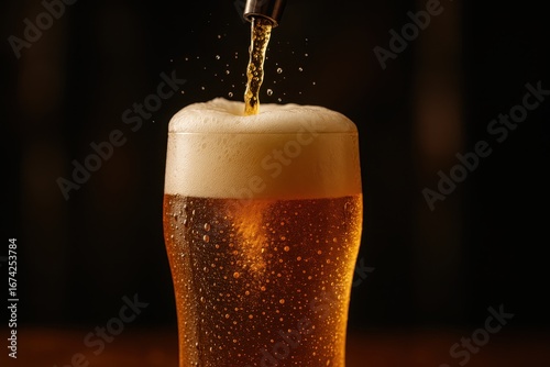 Wallpaper Mural Premium Golden Beer Creating Dramatic Splash Effect in Crystal Glass Against Black Background Torontodigital.ca