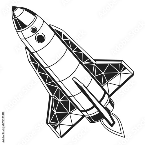 Modern rocket ship illustration for space exploration