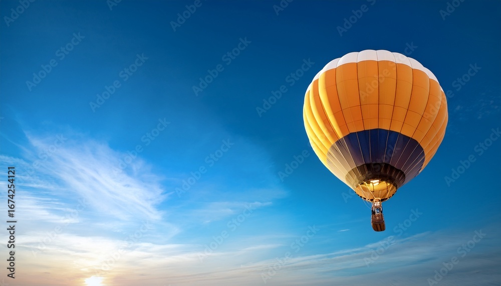 Fototapeta premium re max hot air balloon flame on isolated on blue sky room for text