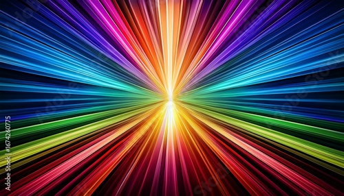 abstract design featuring vibrant colors radiating from a central point