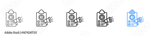 Marketing Plan Icon Different Style Outline Collection Set 