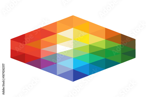 Vibrant geometric color palette with a spectrum of hues, ideal for modern design, branding, and creative projects, offering visual harmony and dynamic appeal