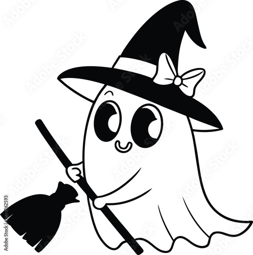 Halloween vector design, Horor house vector design, Ghost silhouette vector