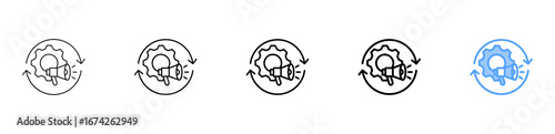 Marketing Automation Icon Different Style Outline Collection Set 