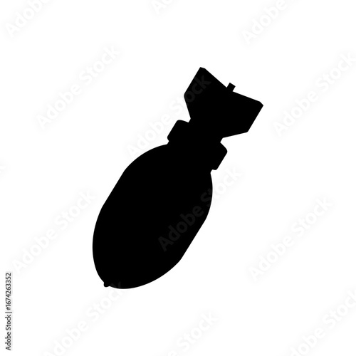 Big bomb silhouette vector flat illustration design.