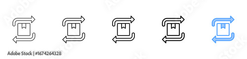 Product Return Icon Different Style Outline Collection Set 