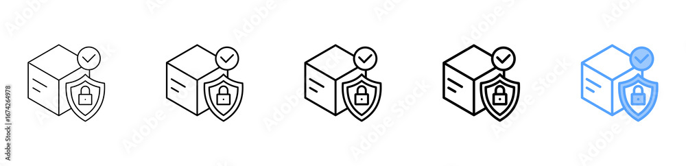 Fototapeta premium Product Security Icon Different Style Outline Collection Set 