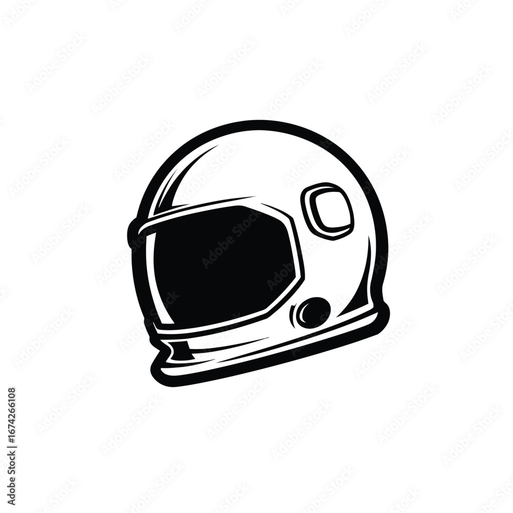 Fototapeta premium Vintage Astronaut Helmet Illustration Space Exploration Graphic Design