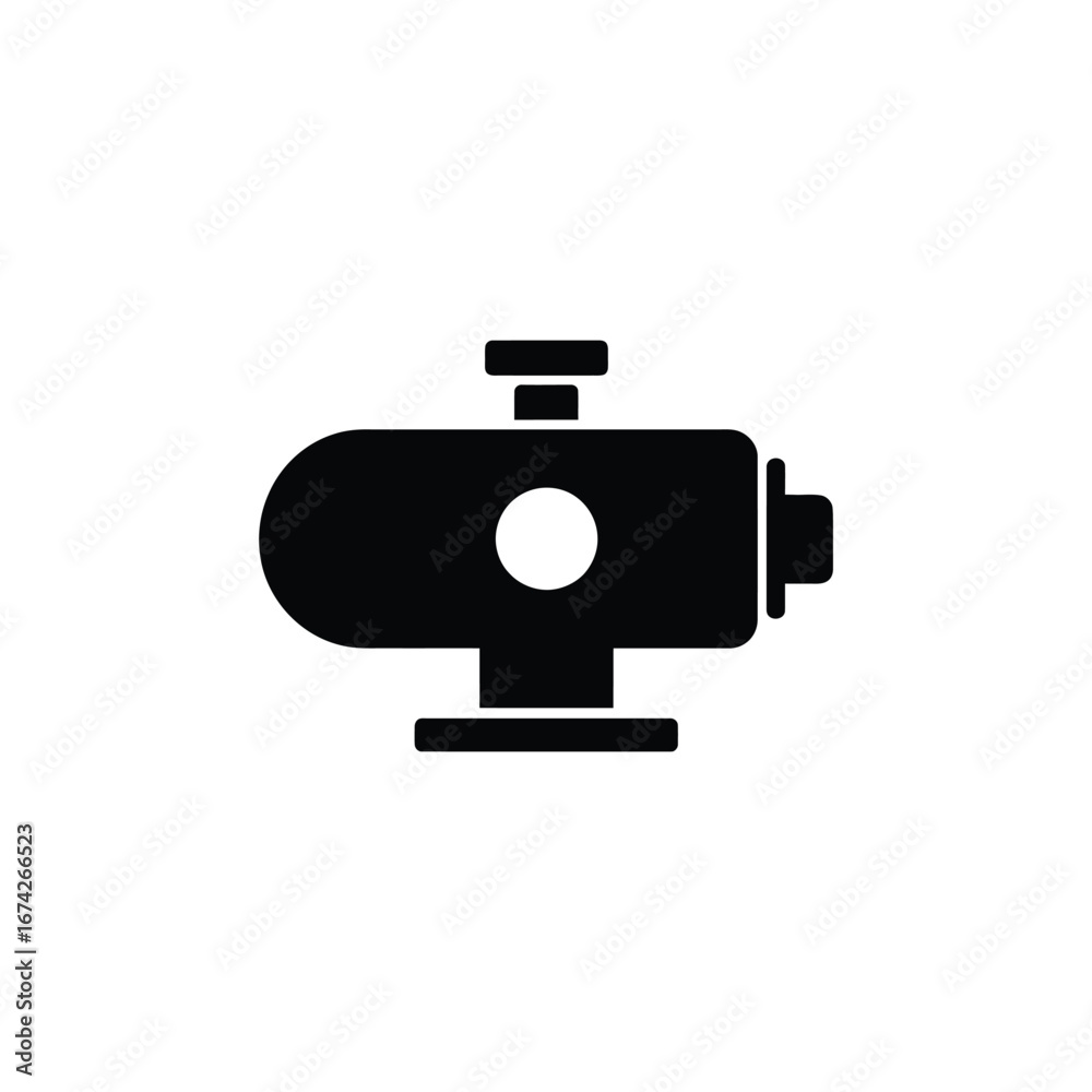Fototapeta premium Industrial Pressure Vessel Icon Engineering, Manufacturing, and Piping System Component