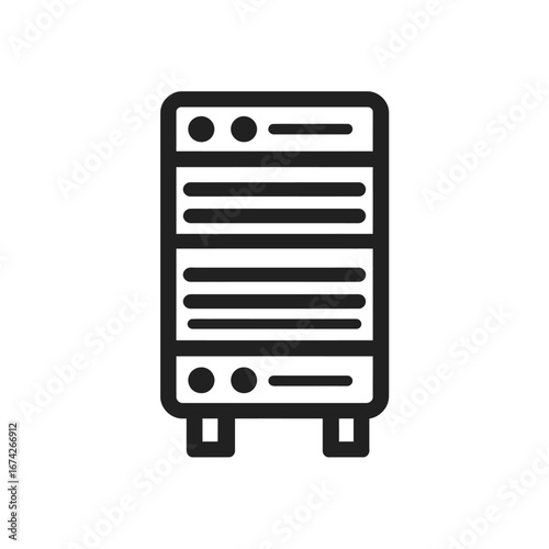 Illustrative server rack graphic, depicting the essential digital backbone for modern data centers, web hosting, and critical information technology infrastructure