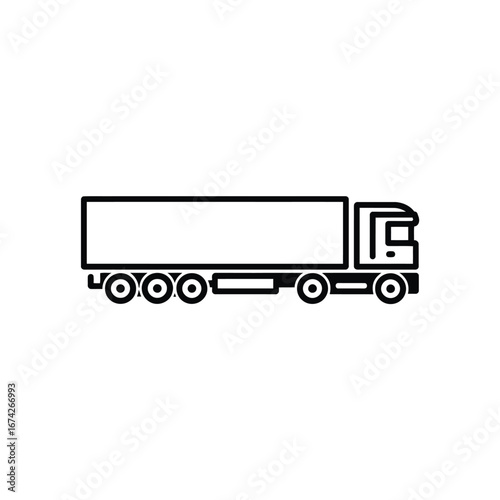 Semi-Truck Vector Illustration Transportation Icon for Logistics and Delivery