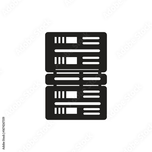 Database Server Icon  A Simple Vector Illustration of a Data Center Rack