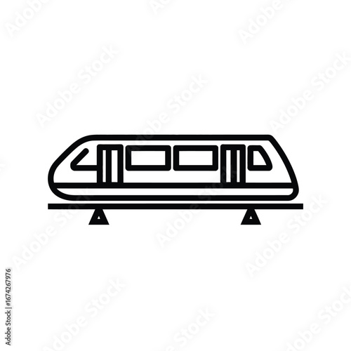 Modern Maglev Train Icon High-Speed Rail Transportation Illustration