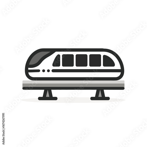 Modern Maglev Train Transportation Icon Futuristic High-Speed Rail System