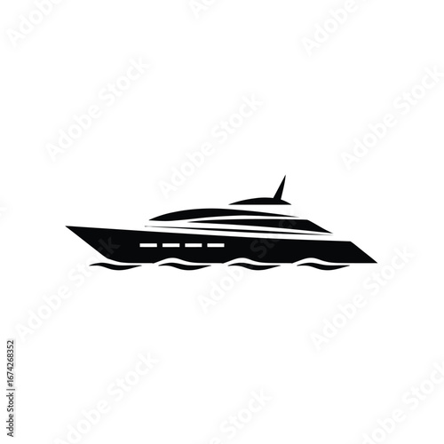 Sleek and luxurious motor yacht sailing on the open sea, symbolizing wealth, leisure, and upscale travel experiences
