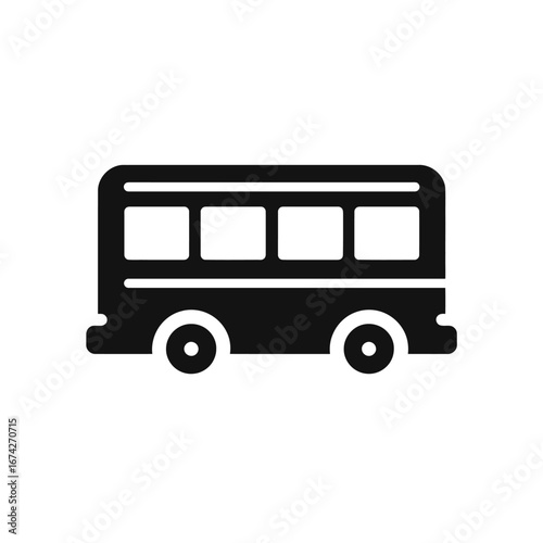 Minimalist Bus Icon Public Transport Symbol in Black and White
