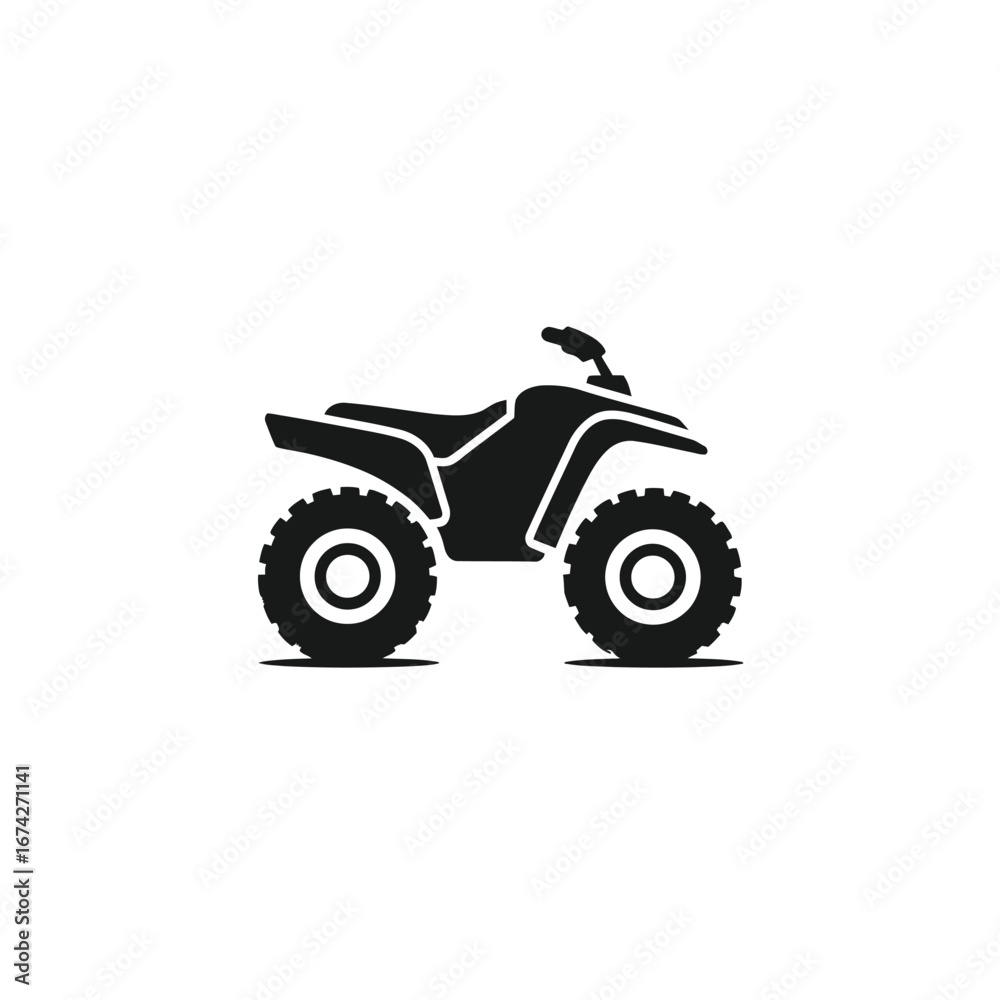 Obraz premium ATV Quad Bike Isolated Silhouette Icon for Off-Road Adventure
