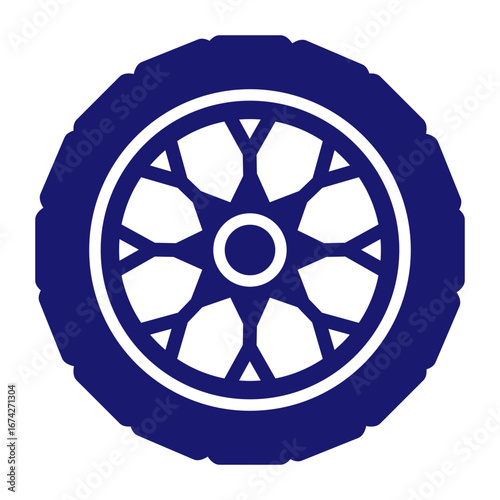 Tire and wheel icon flat vector design. Eps 10. Vector illustration.
