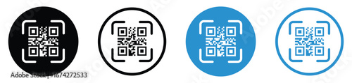 qr code icon on transparent background. scan QR code squre icon. fake qr code for design and mockup. scan me qr code icon. vector illustration and transparent png